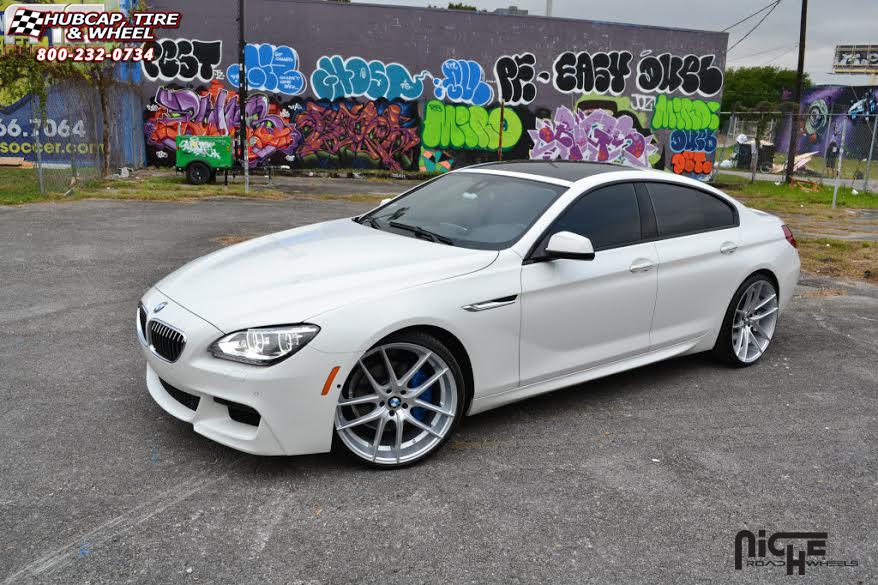 vehicle gallery/bmw 640i niche targa m130  Black & Machined with Dark Tint wheels and rims